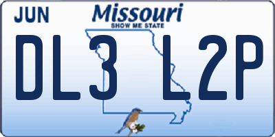MO license plate DL3L2P