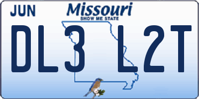 MO license plate DL3L2T