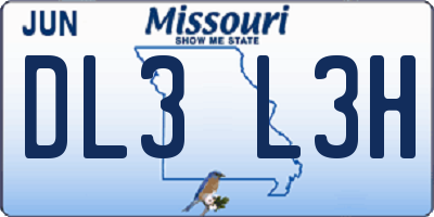 MO license plate DL3L3H