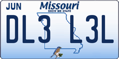 MO license plate DL3L3L