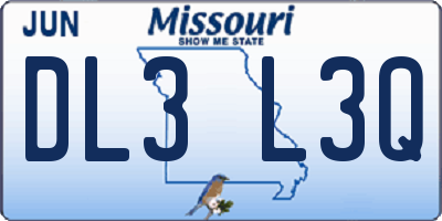 MO license plate DL3L3Q