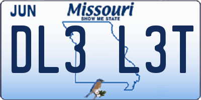 MO license plate DL3L3T