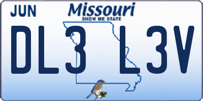 MO license plate DL3L3V