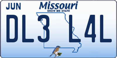 MO license plate DL3L4L