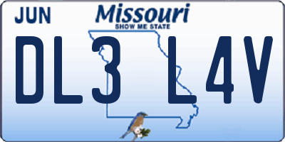 MO license plate DL3L4V
