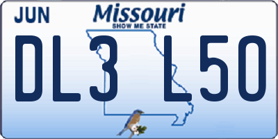 MO license plate DL3L5O