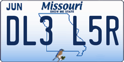 MO license plate DL3L5R