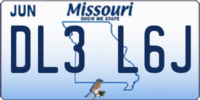 MO license plate DL3L6J