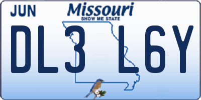 MO license plate DL3L6Y