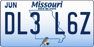 MO license plate DL3L6Z