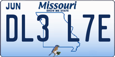 MO license plate DL3L7E