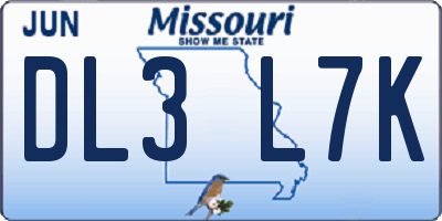 MO license plate DL3L7K