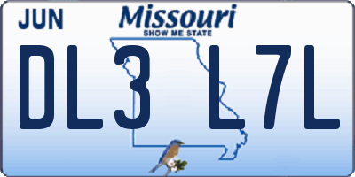 MO license plate DL3L7L