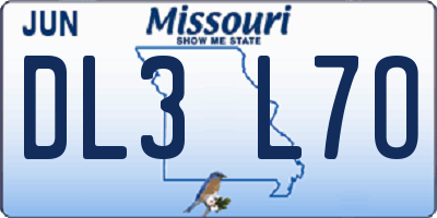 MO license plate DL3L7O