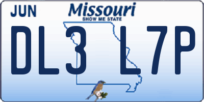 MO license plate DL3L7P