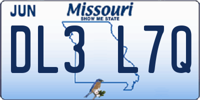MO license plate DL3L7Q