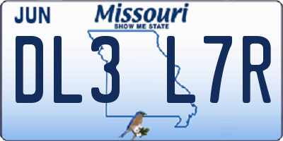 MO license plate DL3L7R