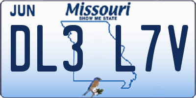 MO license plate DL3L7V