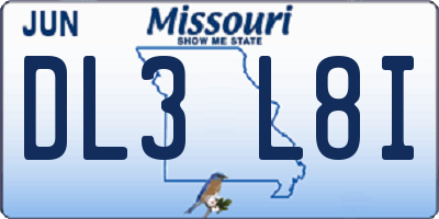 MO license plate DL3L8I
