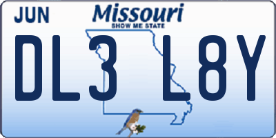MO license plate DL3L8Y