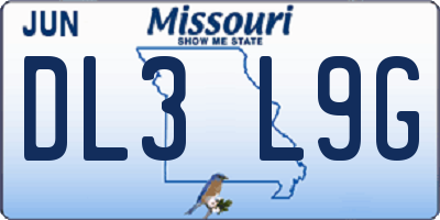 MO license plate DL3L9G