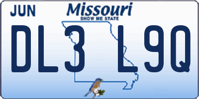 MO license plate DL3L9Q