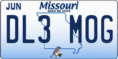 MO license plate DL3M0G