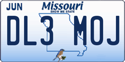 MO license plate DL3M0J
