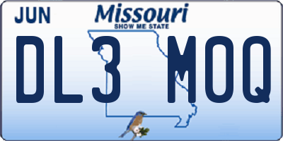 MO license plate DL3M0Q