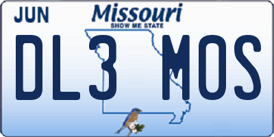 MO license plate DL3M0S