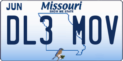 MO license plate DL3M0V