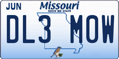 MO license plate DL3M0W