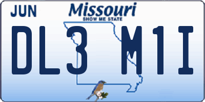 MO license plate DL3M1I
