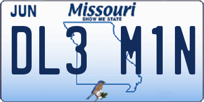 MO license plate DL3M1N