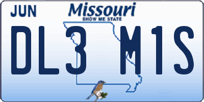 MO license plate DL3M1S