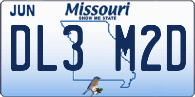 MO license plate DL3M2D