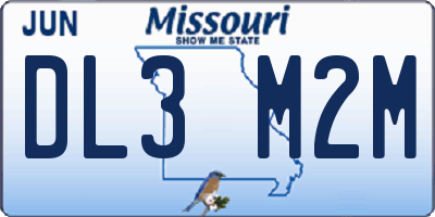 MO license plate DL3M2M