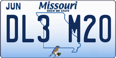 MO license plate DL3M2O