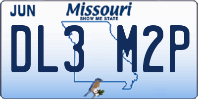 MO license plate DL3M2P