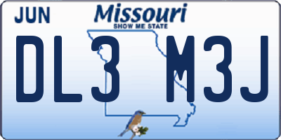 MO license plate DL3M3J