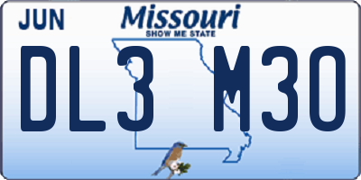 MO license plate DL3M3O