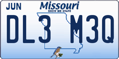 MO license plate DL3M3Q
