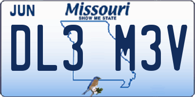MO license plate DL3M3V