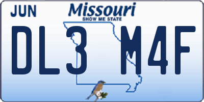 MO license plate DL3M4F