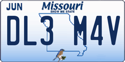 MO license plate DL3M4V