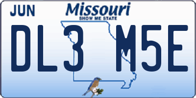MO license plate DL3M5E