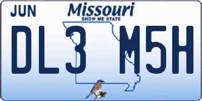 MO license plate DL3M5H