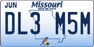 MO license plate DL3M5M