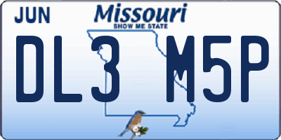 MO license plate DL3M5P