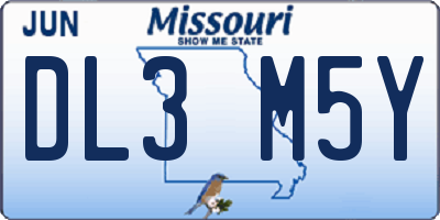 MO license plate DL3M5Y